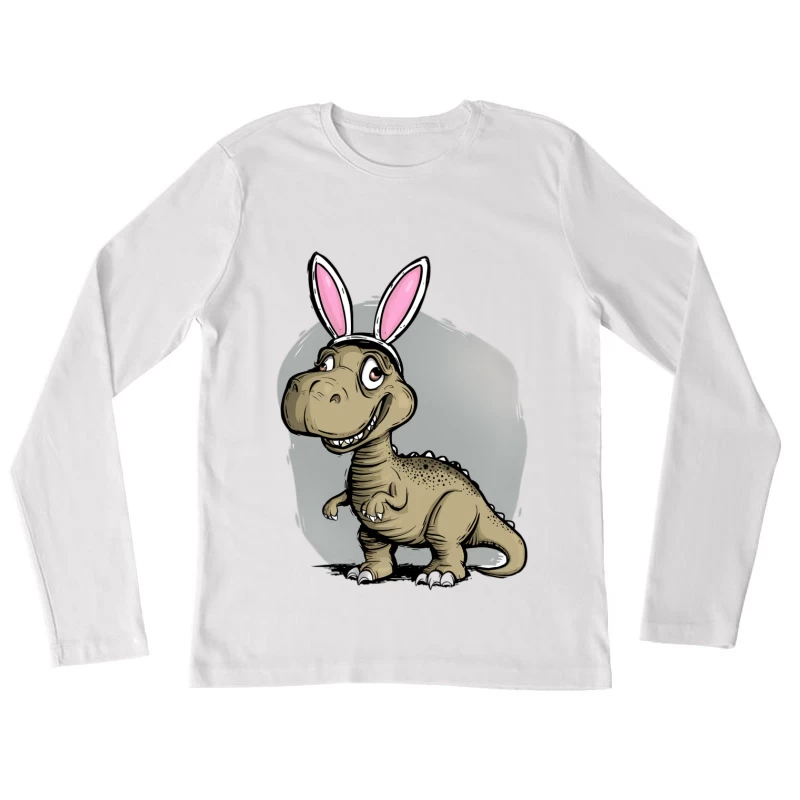 Dino avec oreilles de lapin Femme Manches Longues T-Shirt