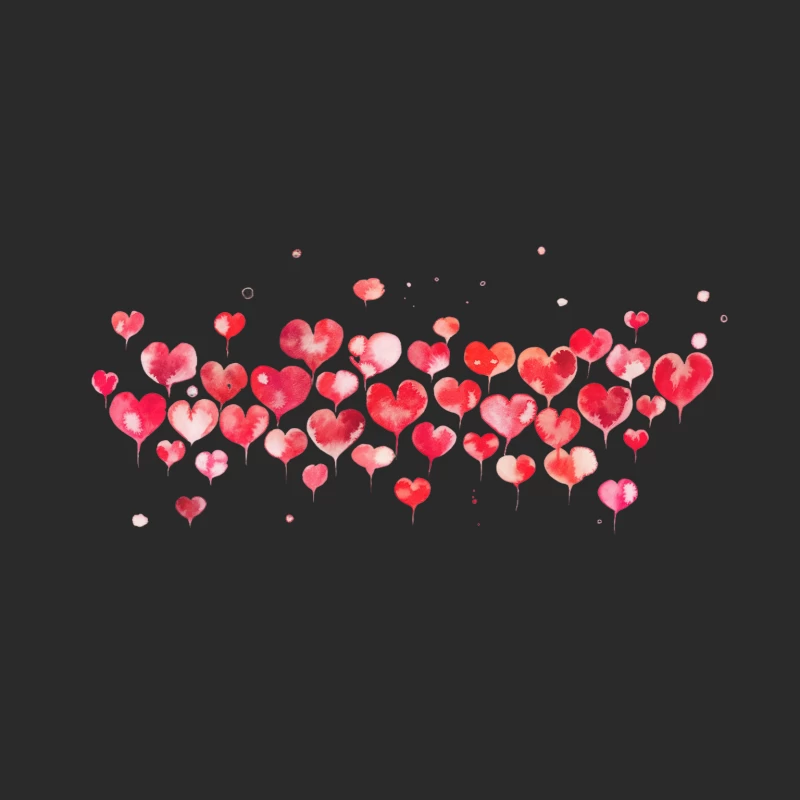 Romantic Watercolor Hearts for Valentine's Day Baseball Cap