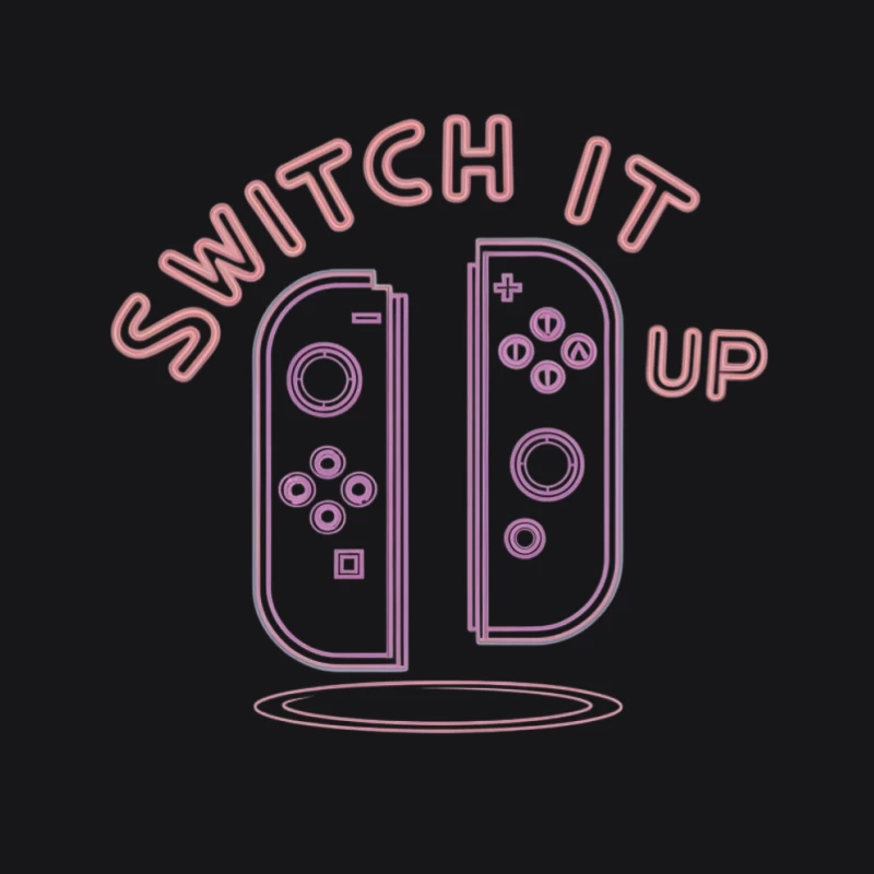 Pink Neon Nintendo Switch Controller Minimalist Design Male Pullover Hoodie