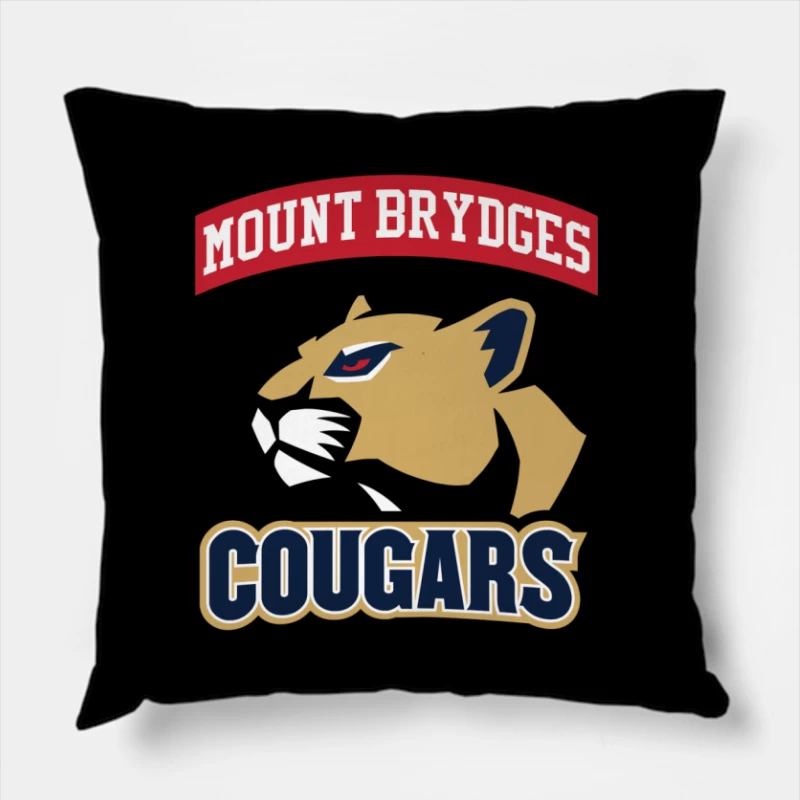 Mount Brydges Cougars Team Logo Throw Pillow