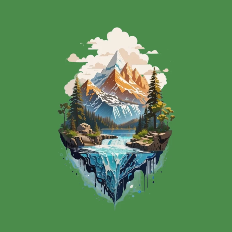 Majestic Mountain Landscape Male T-Shirt