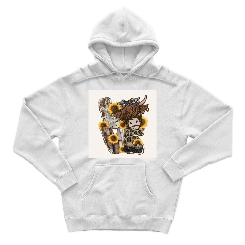 Highland-Kuh und Sonnenblumen-Design Herren Pullover Hoodie