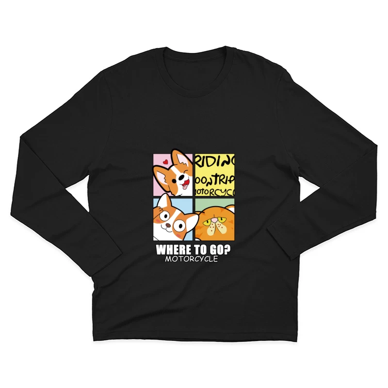 Niedliche Tiere auf Abenteuerreise Herren Langarm T-Shirt