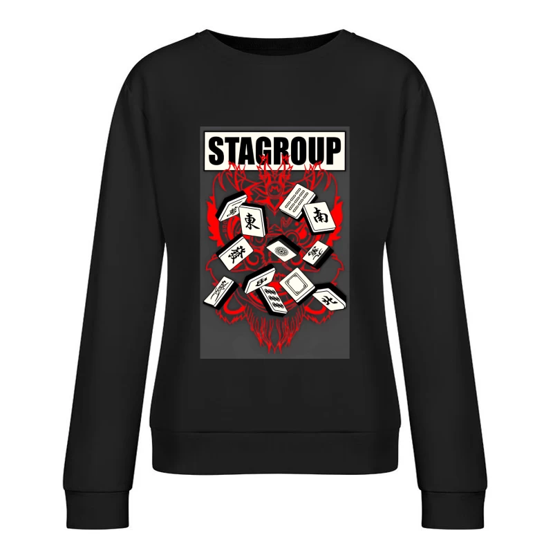 Mahjong und Drachenkunst Damen Pullover Sweatshirt