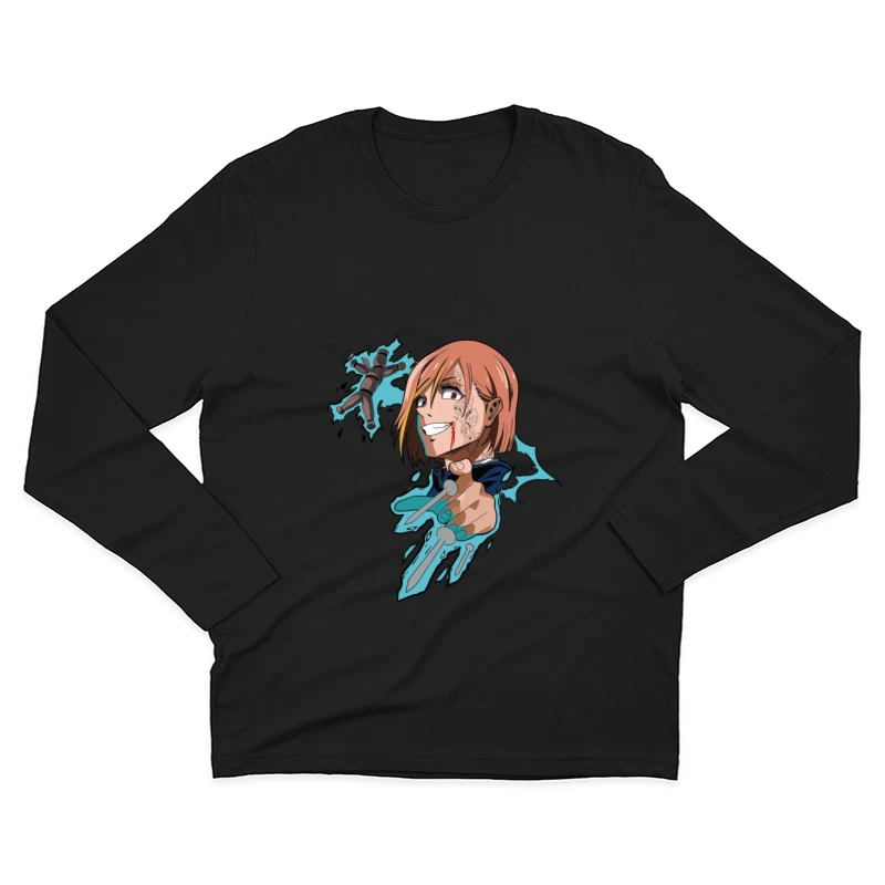 Zauberin mit Marionette und Nägeln Herren Langarm T-Shirt