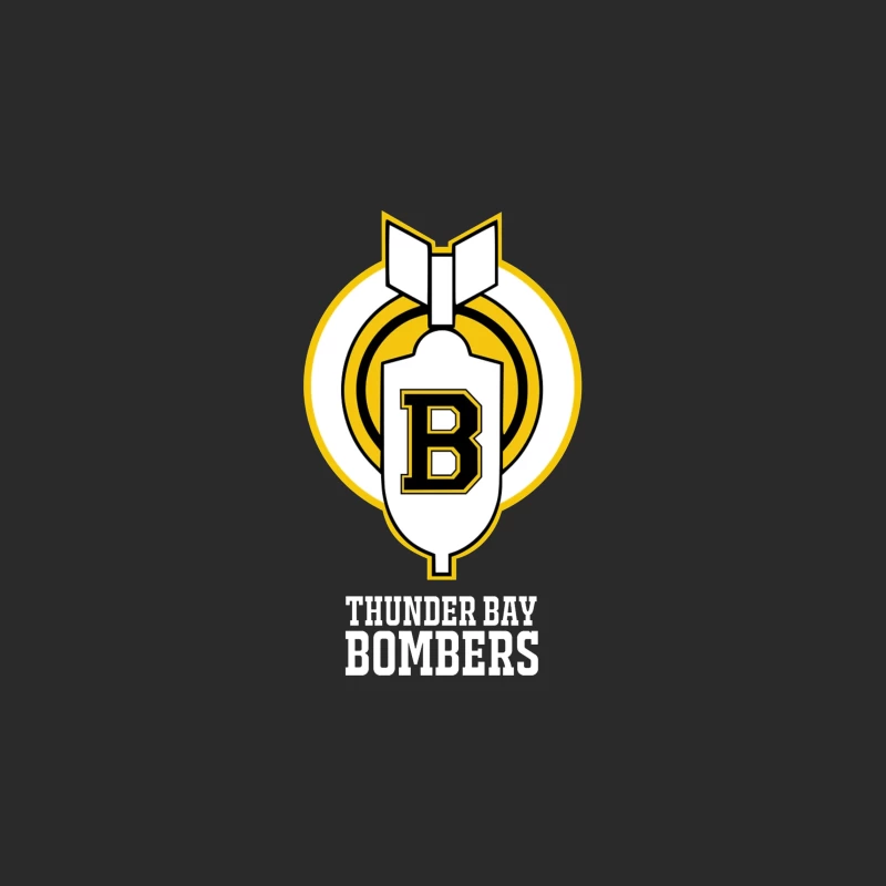 Thunder Bay Bombers Hockey Team Logo with Bomb Icon Baseball Cap