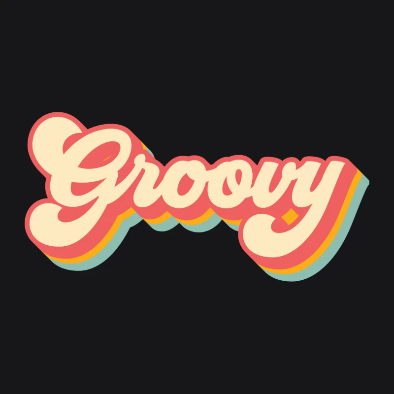 Retro Groovy Schriftzug Herren Pullover Hoodie