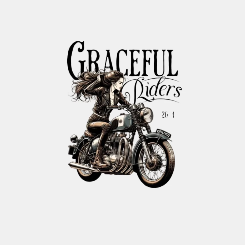 Graceful Riders: Vintage Motorcycle Art with Female Motorcyclist Male Tank Top