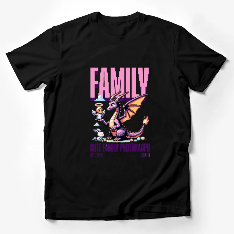 Photo de famille dragon avec ange gardien Homme T-Shirt