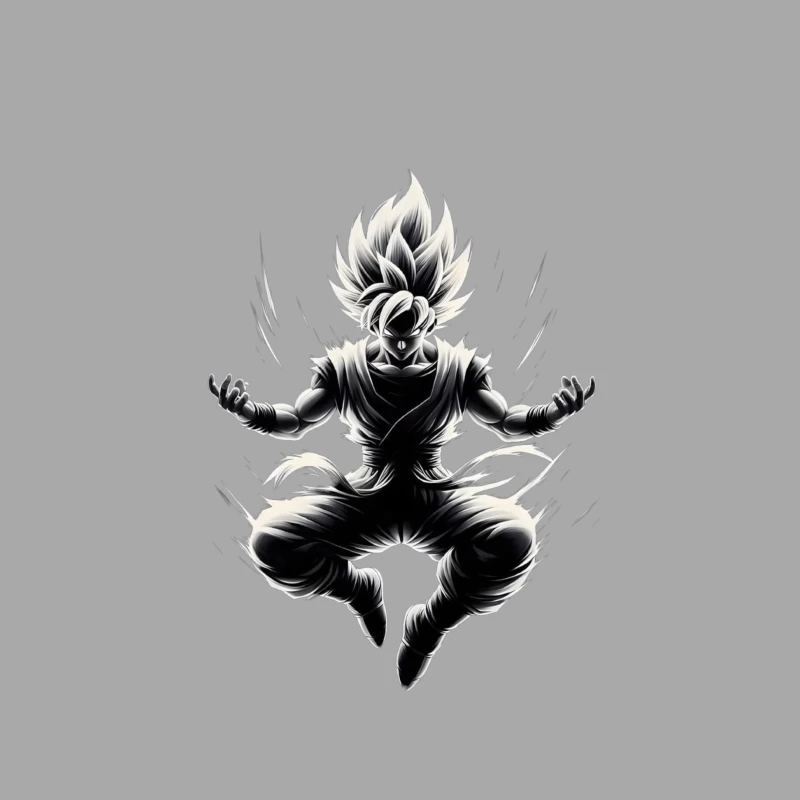 Dynamic Anime Character in Action Male Pullover Hoodie