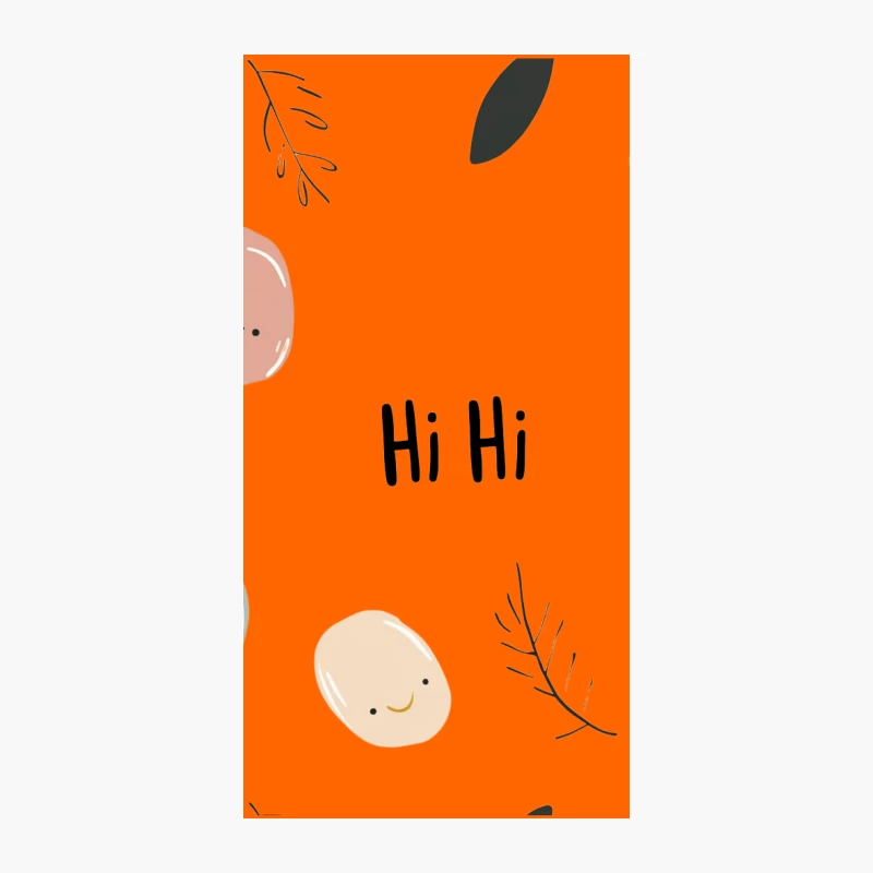 Cute Minimalist Abstract Illustration with Leaves and Greeting iPhone Case