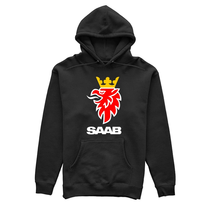 Saab Automotive Red Griffin Logo with Crown Female Pullover Hoodie