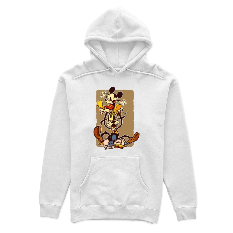 Classic Cartoon Chaos: A Tower of Laughter Female Pullover Hoodie