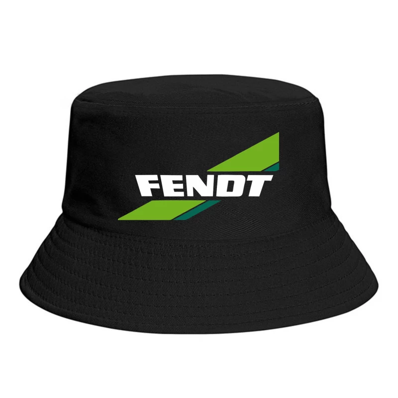 Fendt Agricultural Machinery Logo with Green Diagonal Stripes Bucket Hat