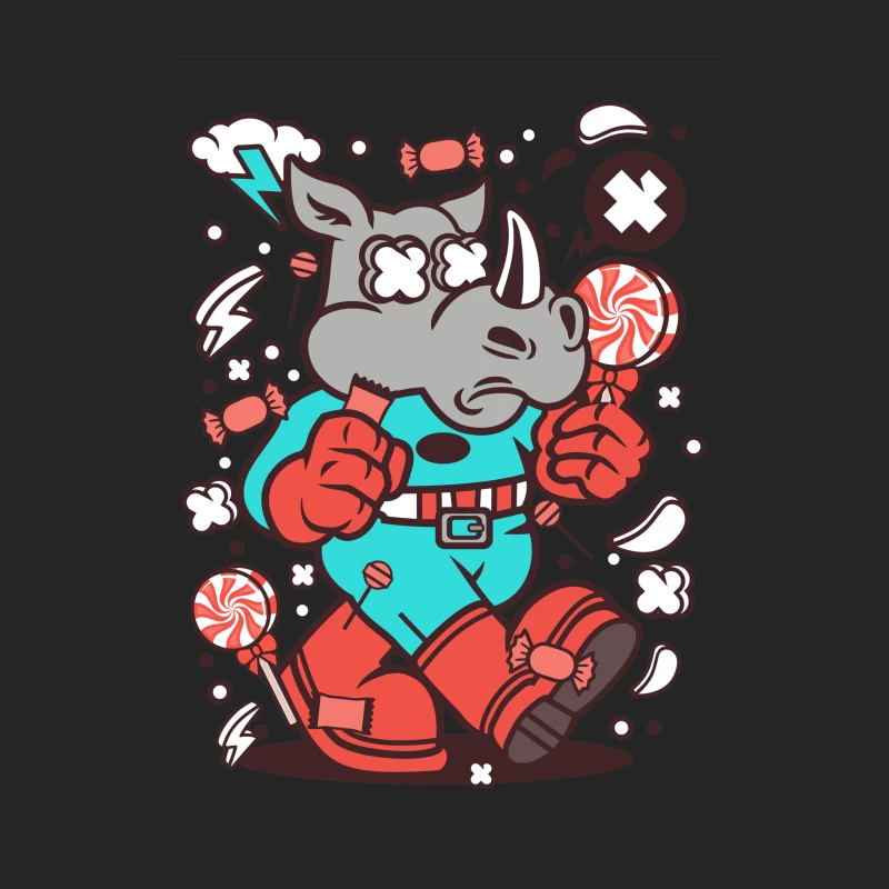 Rhino super-héros, sucettes et bonbons Femme Sweat-shirt à enfiler