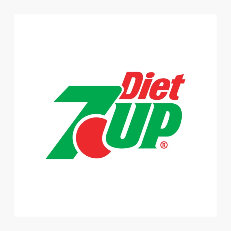 Diet 7up Logo: Iconic Green and Red Branding for Low-Calorie Soft Drink Pin