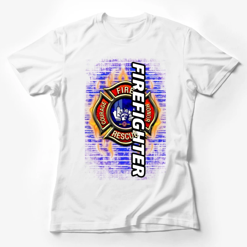 Hommage au courage et au sauvetage des pompiers Femme T-Shirt