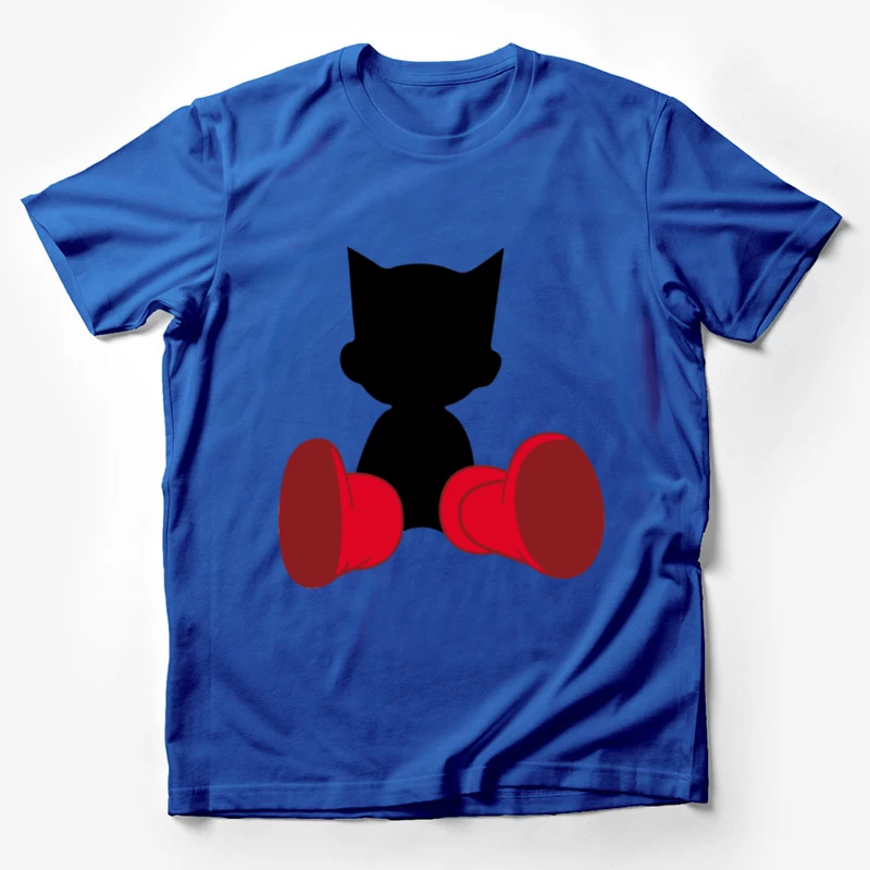 Schwarze Silhouette mit roten Stiefeln Herren T-Shirt