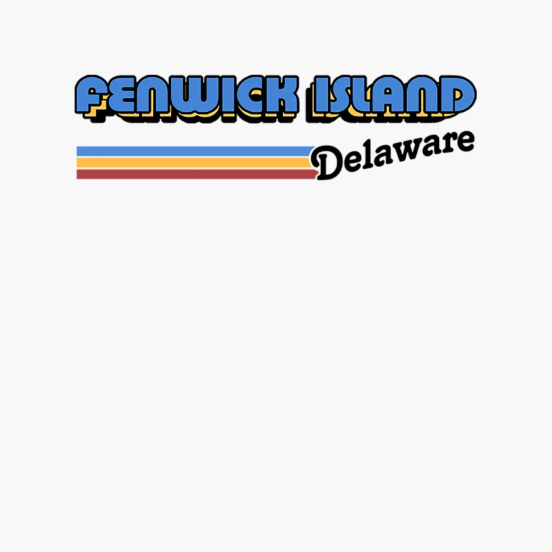 Fenwick Island, Delaware   Retro Styled Design Cotton Tote Bag