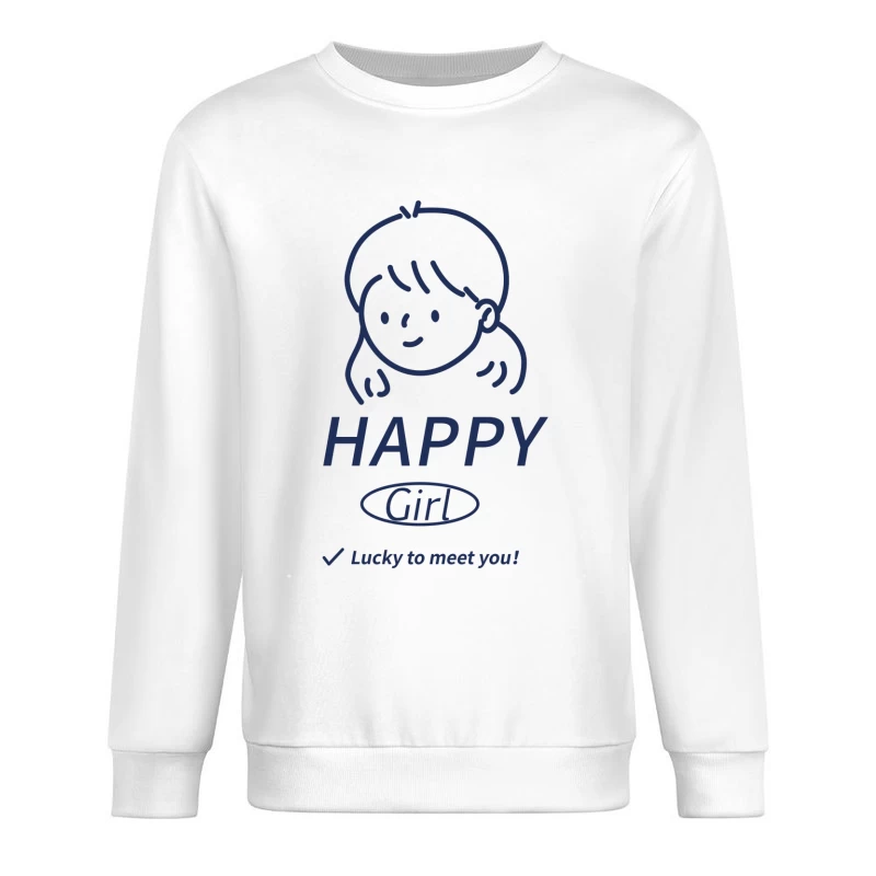 Fröhliches Mädchen Illustration Herren Pullover Sweatshirt