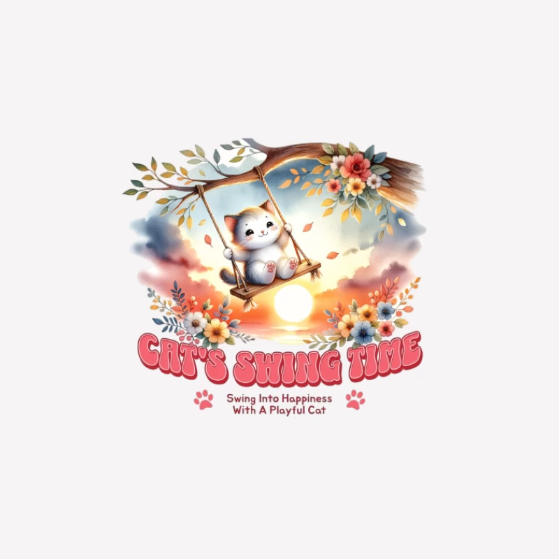 Temps de balançoire avec un chat espiègle Femme T-Shirt