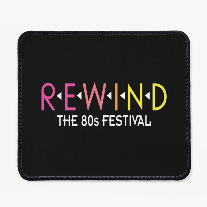 Rewind: The 80s Festival Colorful Typography Design Mouse Pad