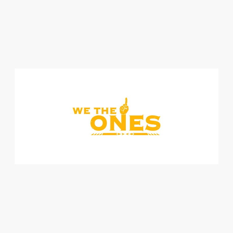 Yellow Typography Text "We The Ones" with Raised Finger Symbol Coffee Mug