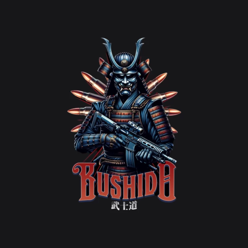 Bushido Samurai mit Waffe Herren Pullover Hoodie