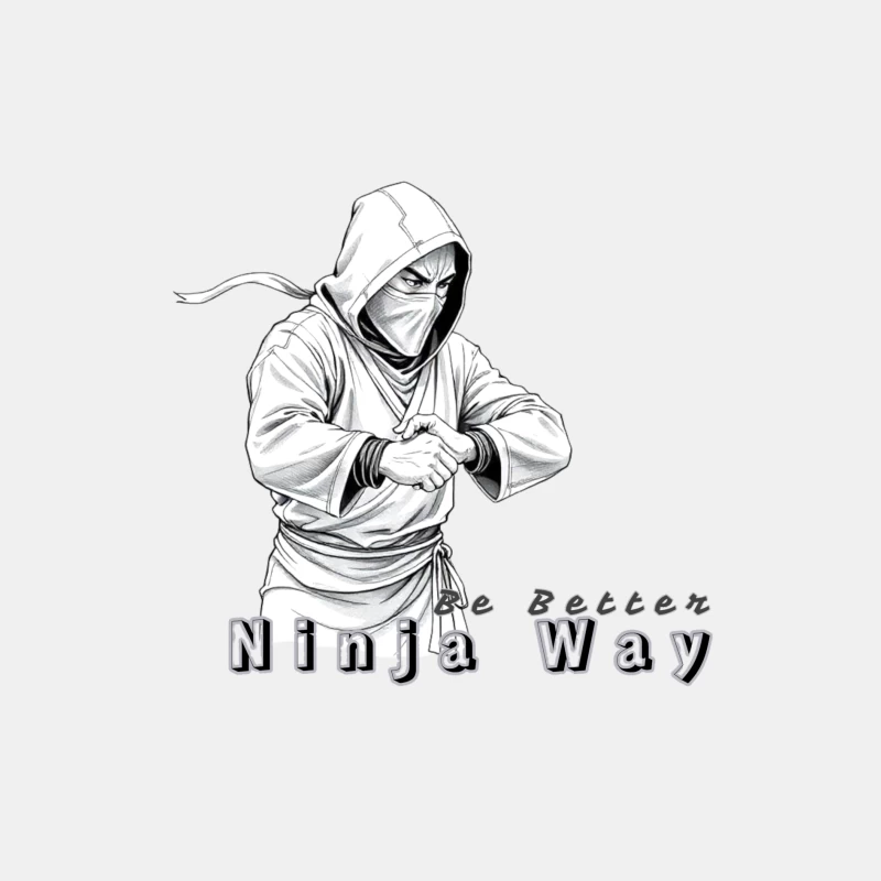 Masked Ninja Warrior in White Hood - The Ninja Way Male Tank Top