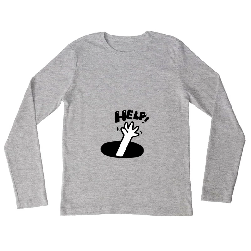 Hilfe suchende Hand bei Nacht Damen Langarm T-Shirt