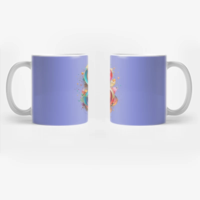 Abstract Colorful Number 8 Digital Art Design Coffee Mug