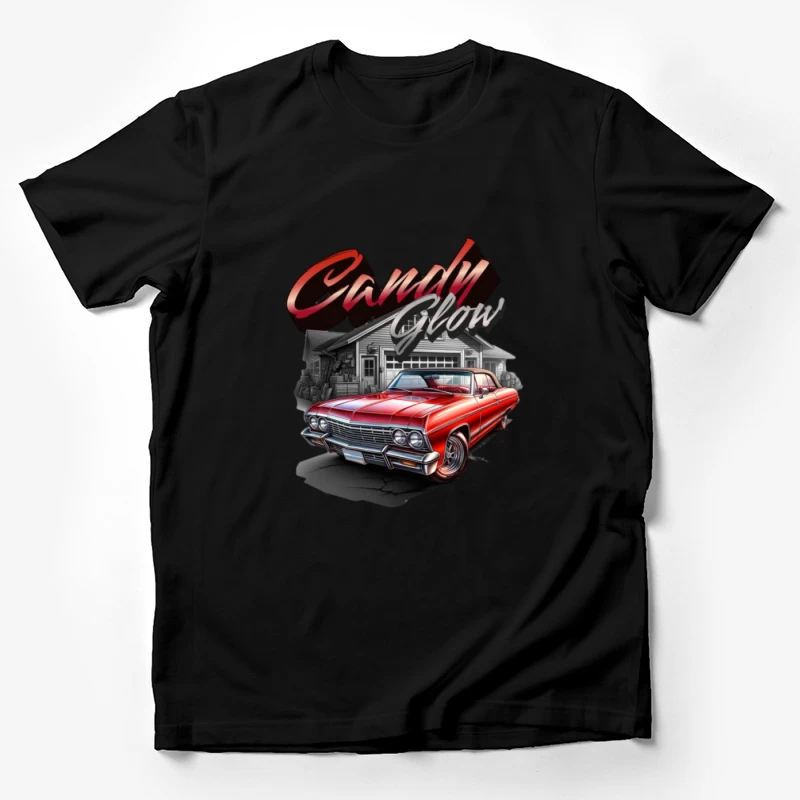 Candy-Lackauto vor Garage Herren T-Shirt