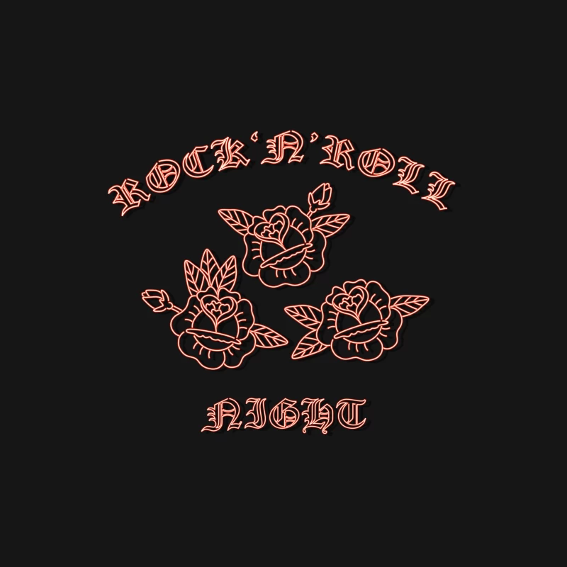 Nuit Rock'n'Roll avec Roses Homme Manches Longues T-Shirt