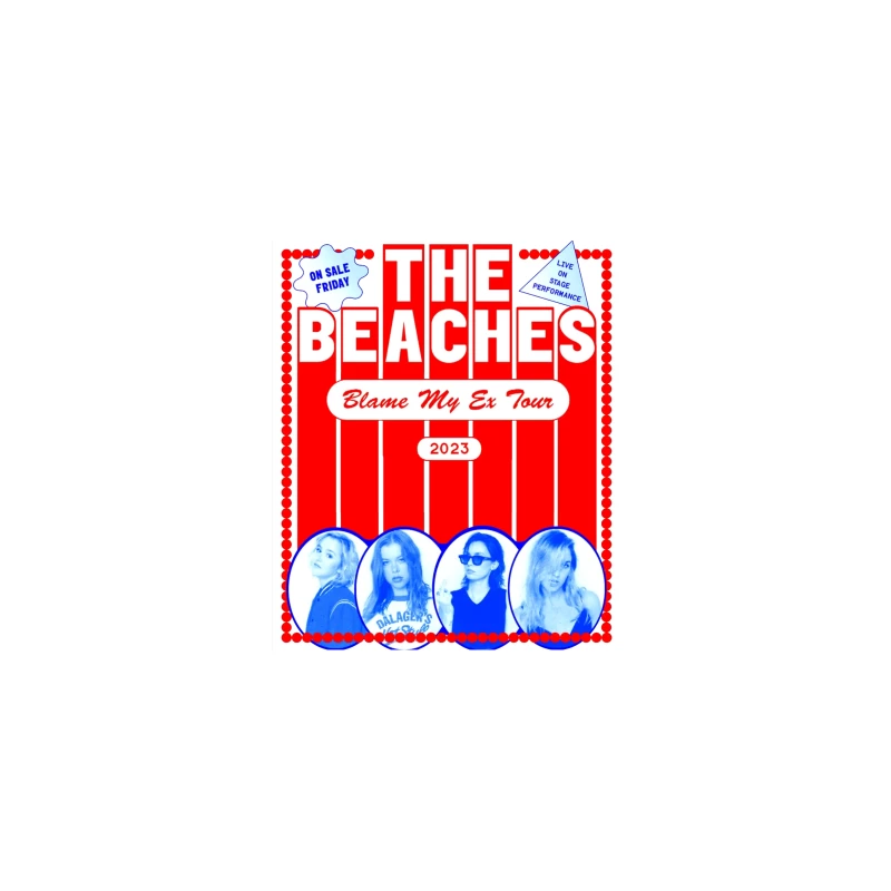 The Beaches 'Blame My Ex' 2023 Tour Retro-Style Concert Poster Travel Mug