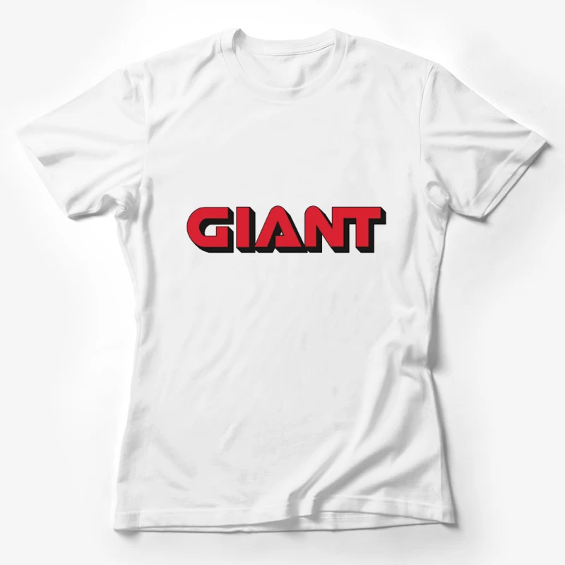 Giant Red and Black Brand Logo Typography Female T-Shirt