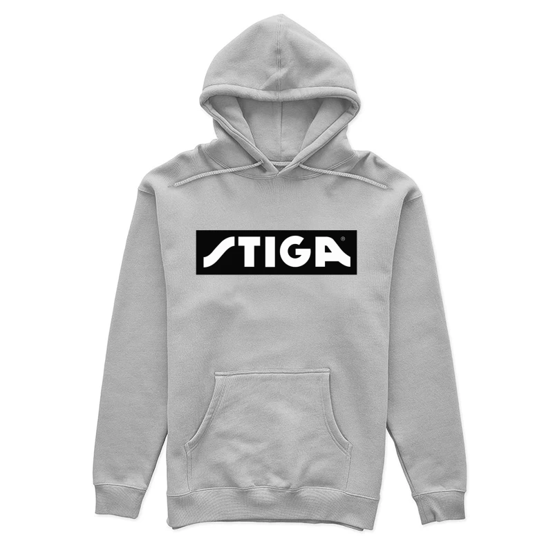 STIGA Sports Equipment Brand Logo in Black and White Female Pullover Hoodie