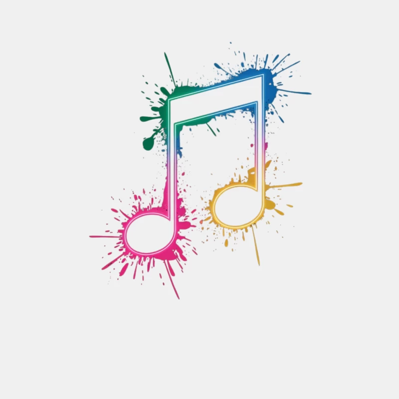 Colorful Musical Notes with Artistic Watercolor Splash Effect Male Tank Top