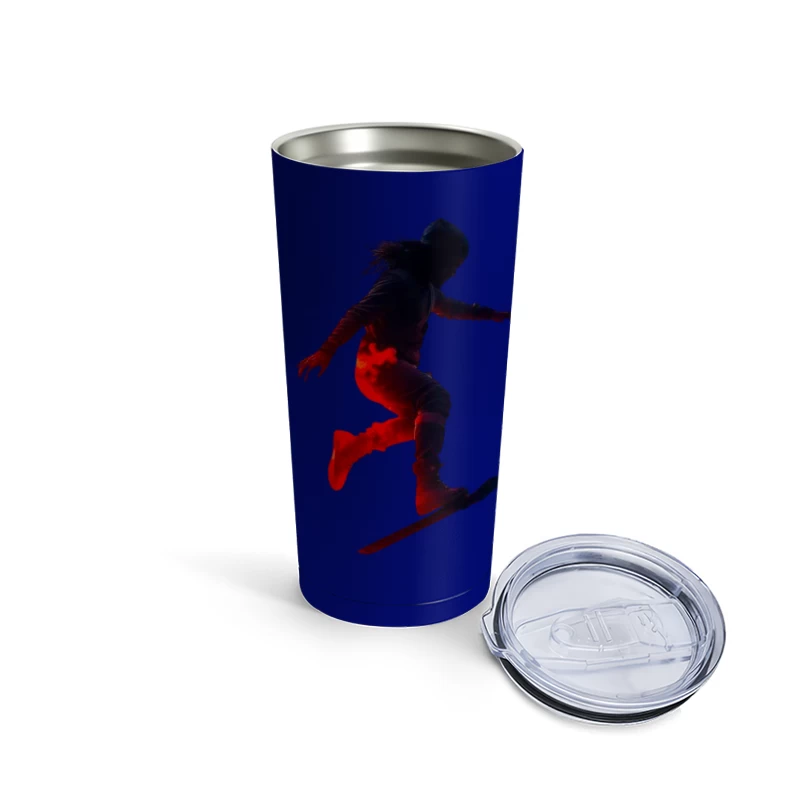 Vibrant Talk Graphic with Lips Travel Mug