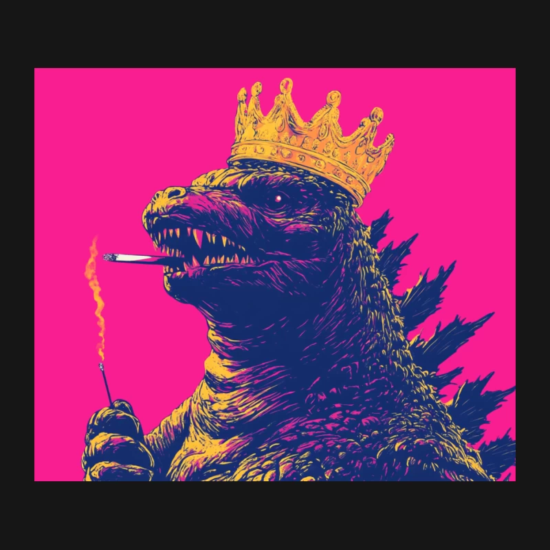 Royal Smoking Godzilla Pop Art Illustration Mouse Pad