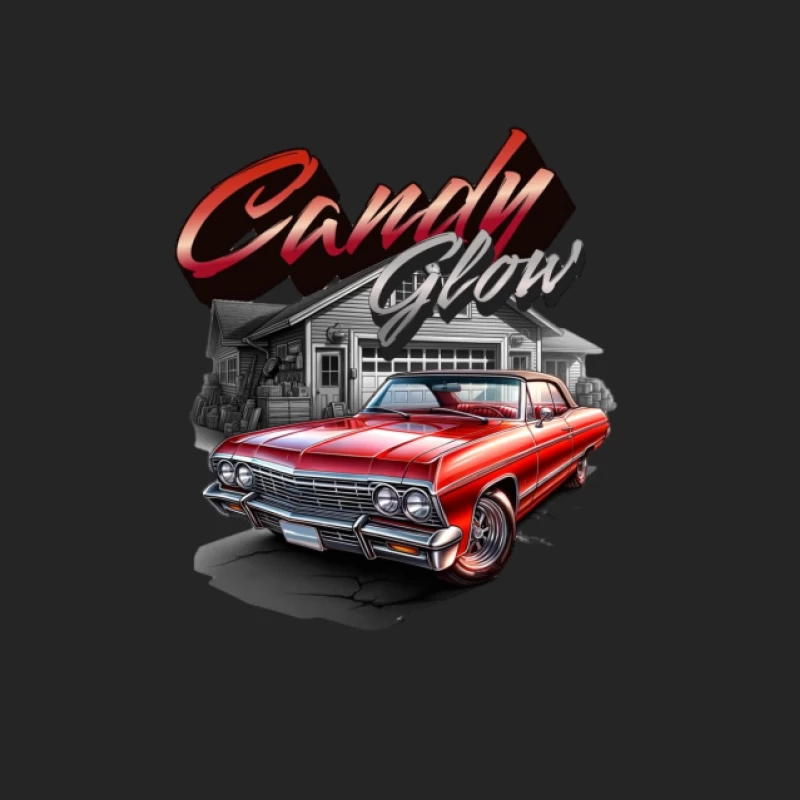 Candy-Lackauto vor Garage Herren Pullover Sweatshirt