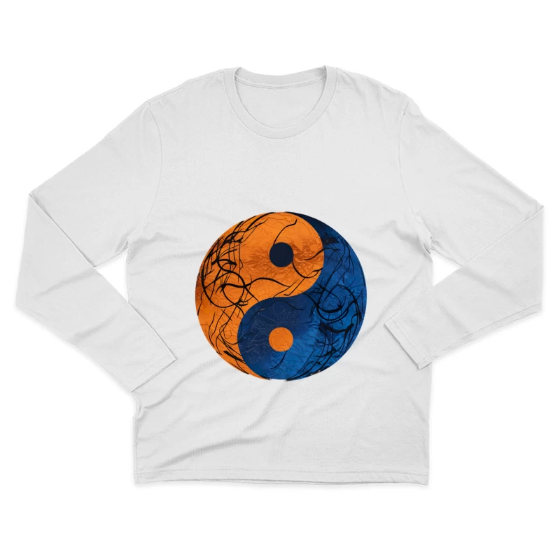 Symbole Yin Yang avec motifs Homme Manches Longues T-Shirt