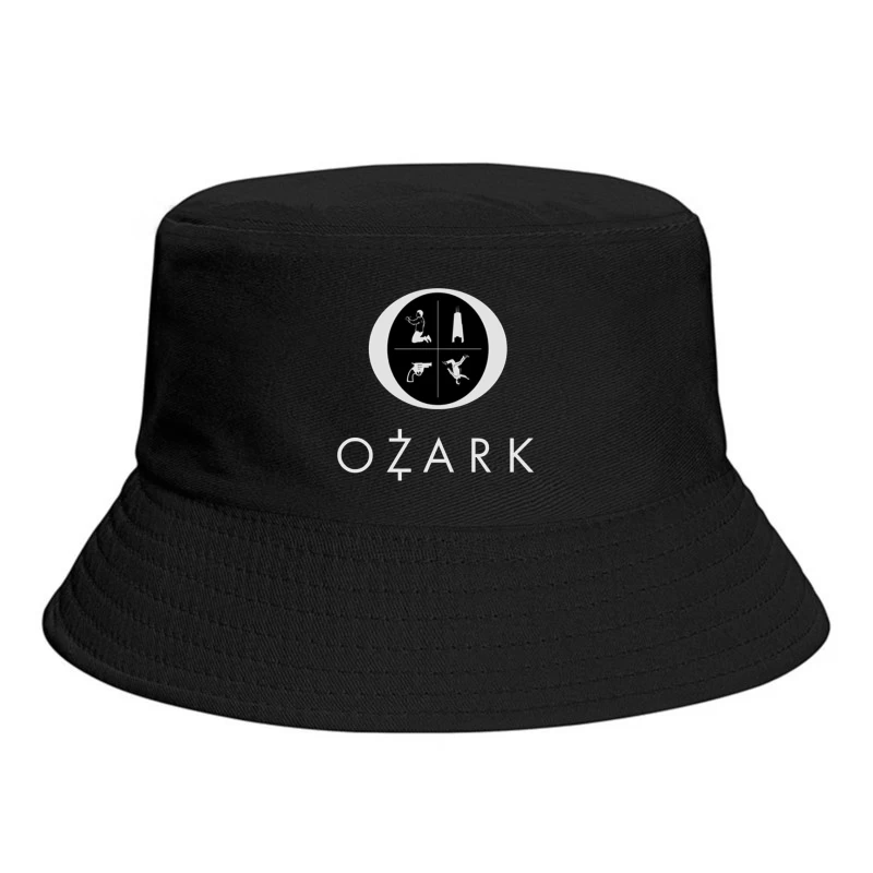 Ozark TV Series Logo with Symbolic Elements Bucket Hat