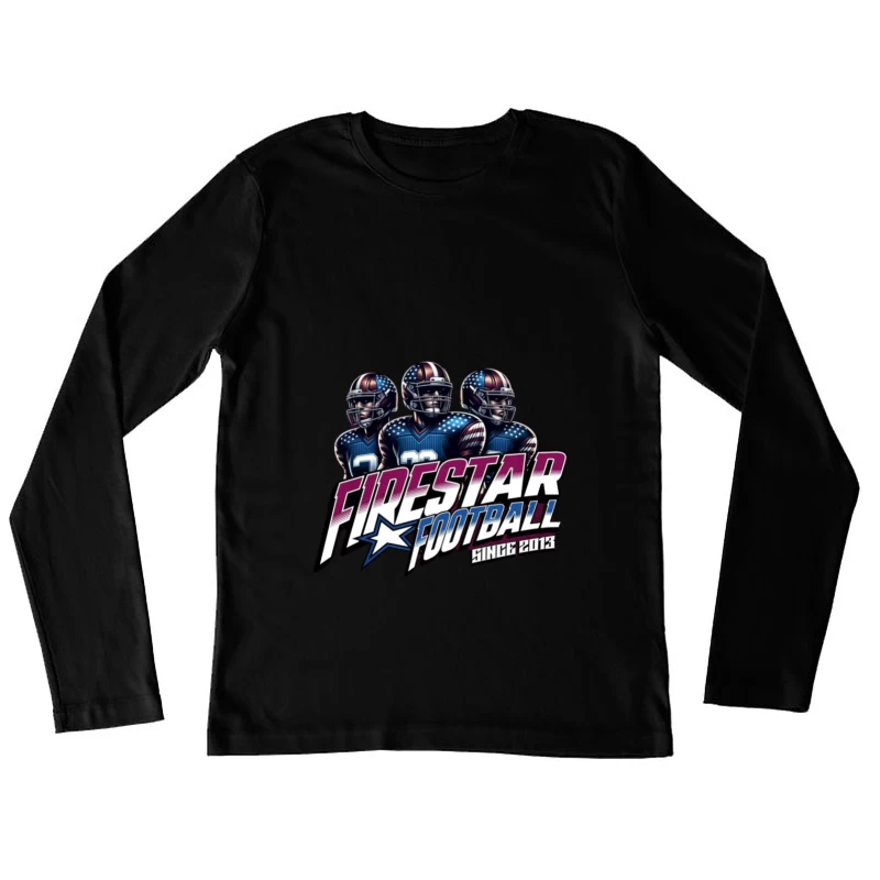 Dynamisches Football-Design von Firestar Damen Langarm T-Shirt