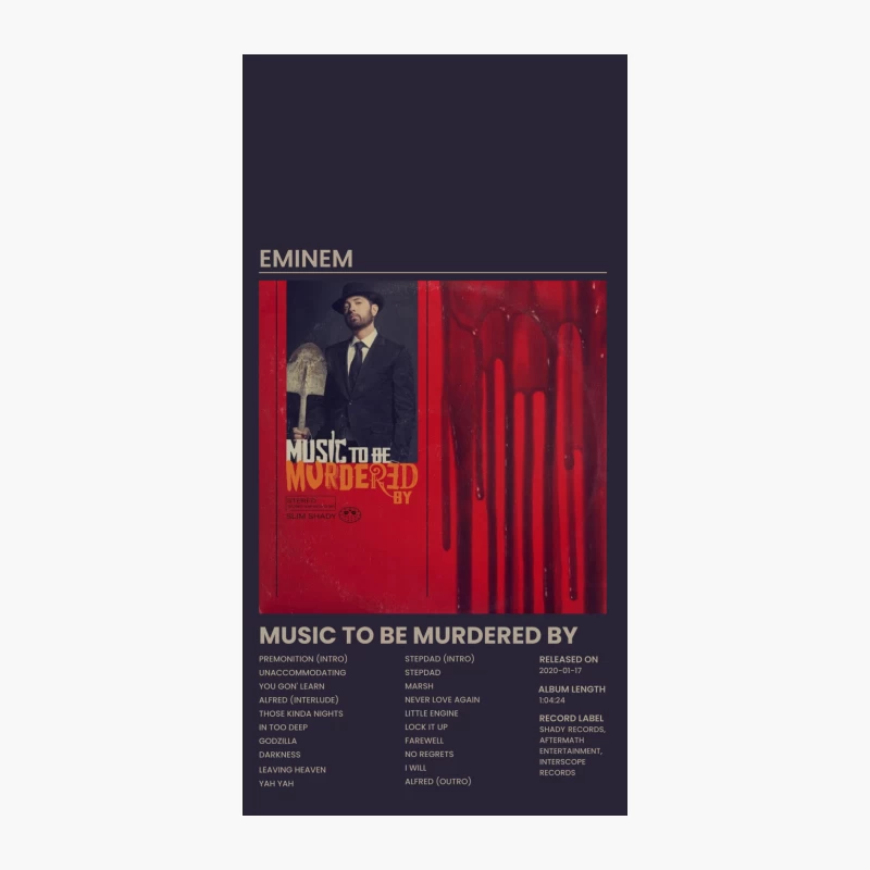 Eminem's "Music to be Murdered By" Album Cover and Track List iPhone Case