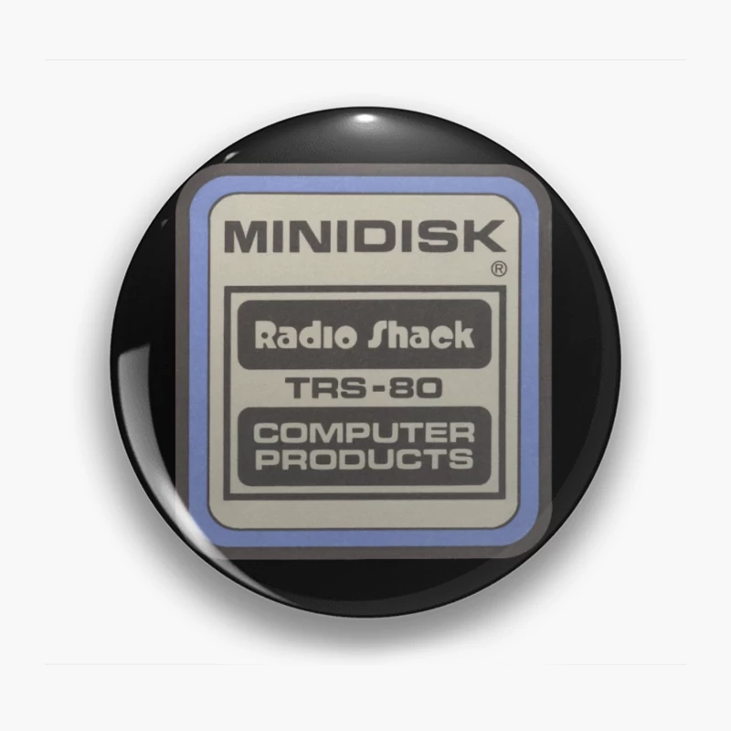 Vintage Radio Shack TRS-80 Minidisk Computer Products Label Pin