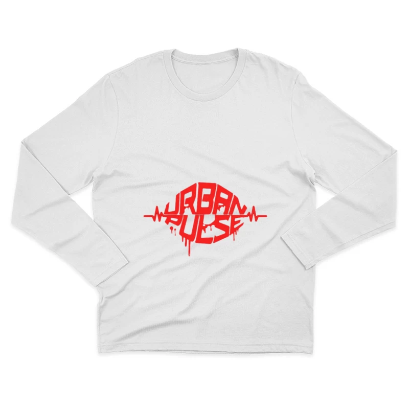 Design urbain avec motif de pulsation Homme Manches Longues T-Shirt