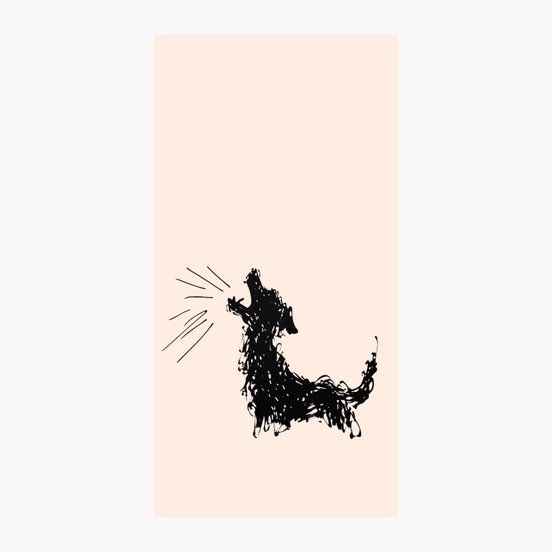 Minimalist Sketch of Barking Dog in Black and White iPhone Case
