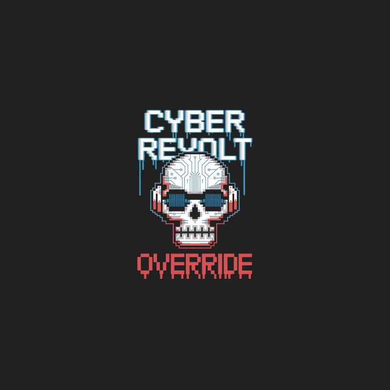 Cyberpunk Digital Skull with Circuit Design Bucket Hat
