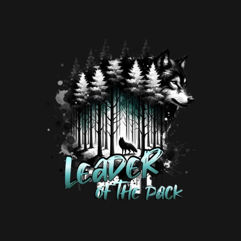 Führer des Rudels: Wolf-Design mit Wald Herren T-Shirt