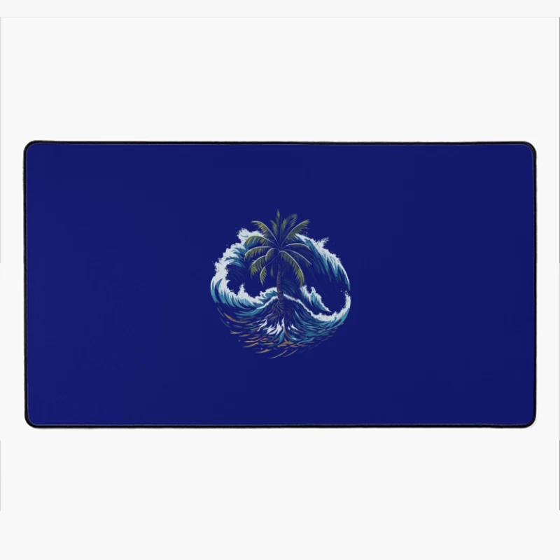 Tropical Island Wave Design Desk Mat